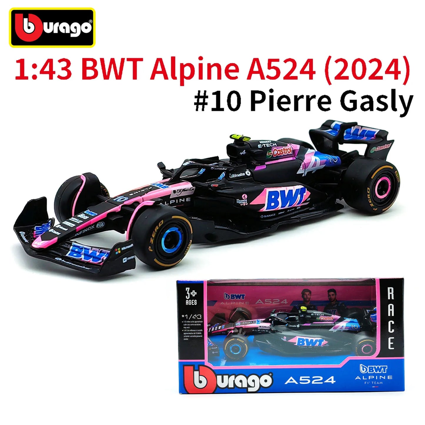 Bburago 1:43 2024 F1 Mclaren Mcl38 Monaco Grand Prix F1 Alloy Miniature Diecast Model #4 #81 Lando Norris F1 Car Toys Gift
