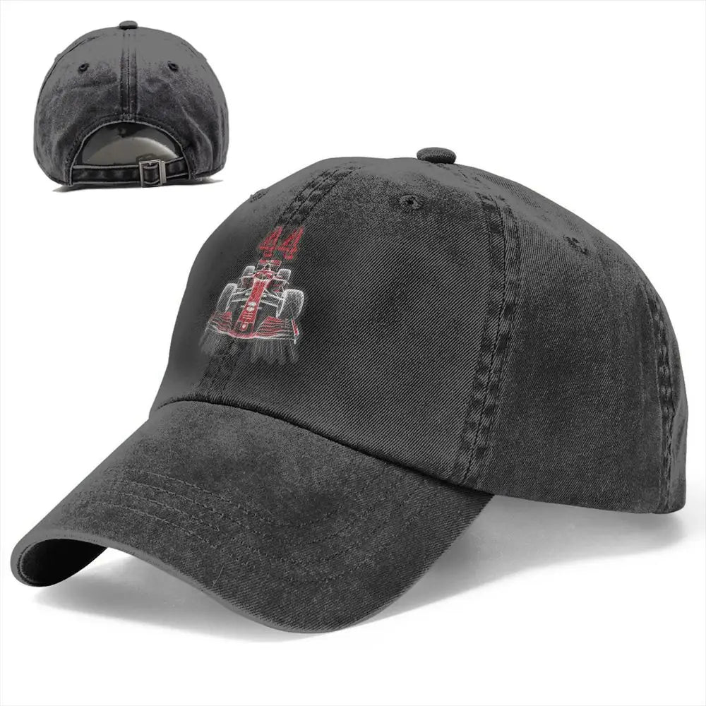 Red 44 Men Pure Color Baseball Hats F1 Sun Visor Caps Peaked Cap