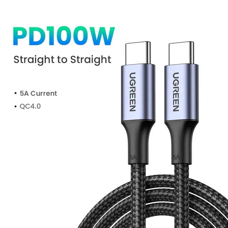 UGREEN USB C a USB Tipo C 100W Carga Rápida Para Macbook iPhone 15 Samsung Galaxy S2 Xiaomi PD Carga Rápida 100W 5A USB C Rápido