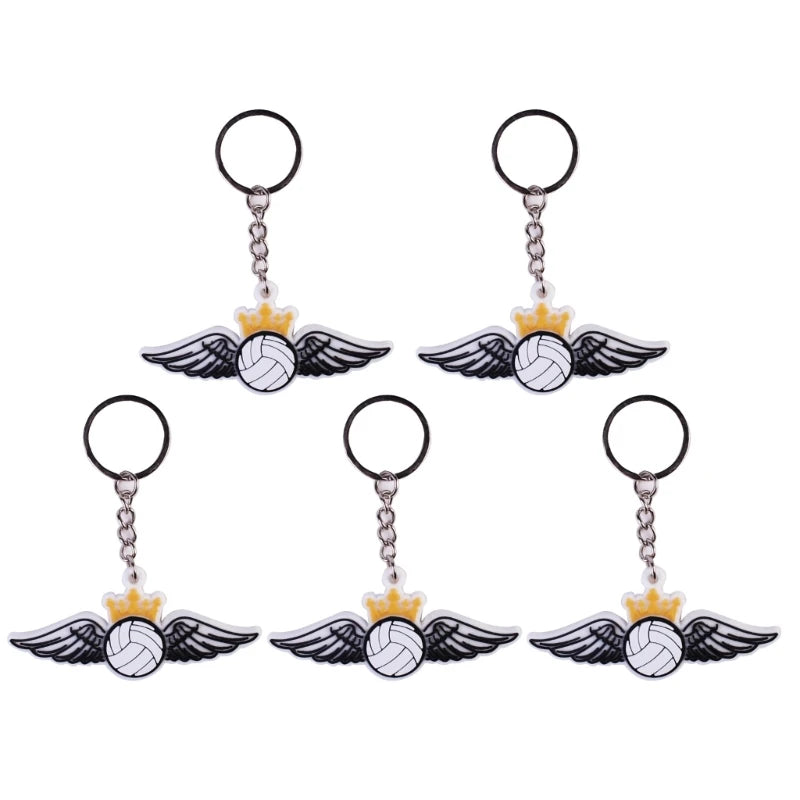 652D 5Pcs/set Volleyball Pendant Ball Keychain Volleyball Bag Ornament Keychain Backpack Keychain Car Key Holder Keychains