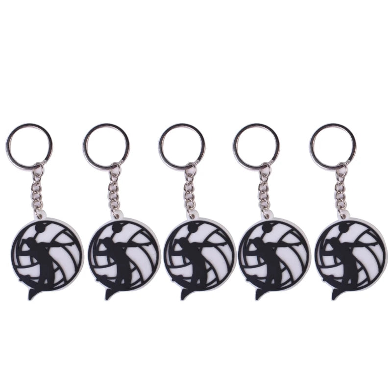 652D 5Pcs/set Volleyball Pendant Ball Keychain Volleyball Bag Ornament Keychain Backpack Keychain Car Key Holder Keychains