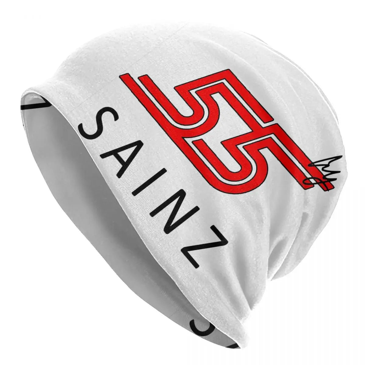 Carlos Sainz Jr F1 Signature Graphic - Dark Warm Knitted Cap Fashion Bonnet Hat Autumn Winter Beanies Hats for Unisex Adult