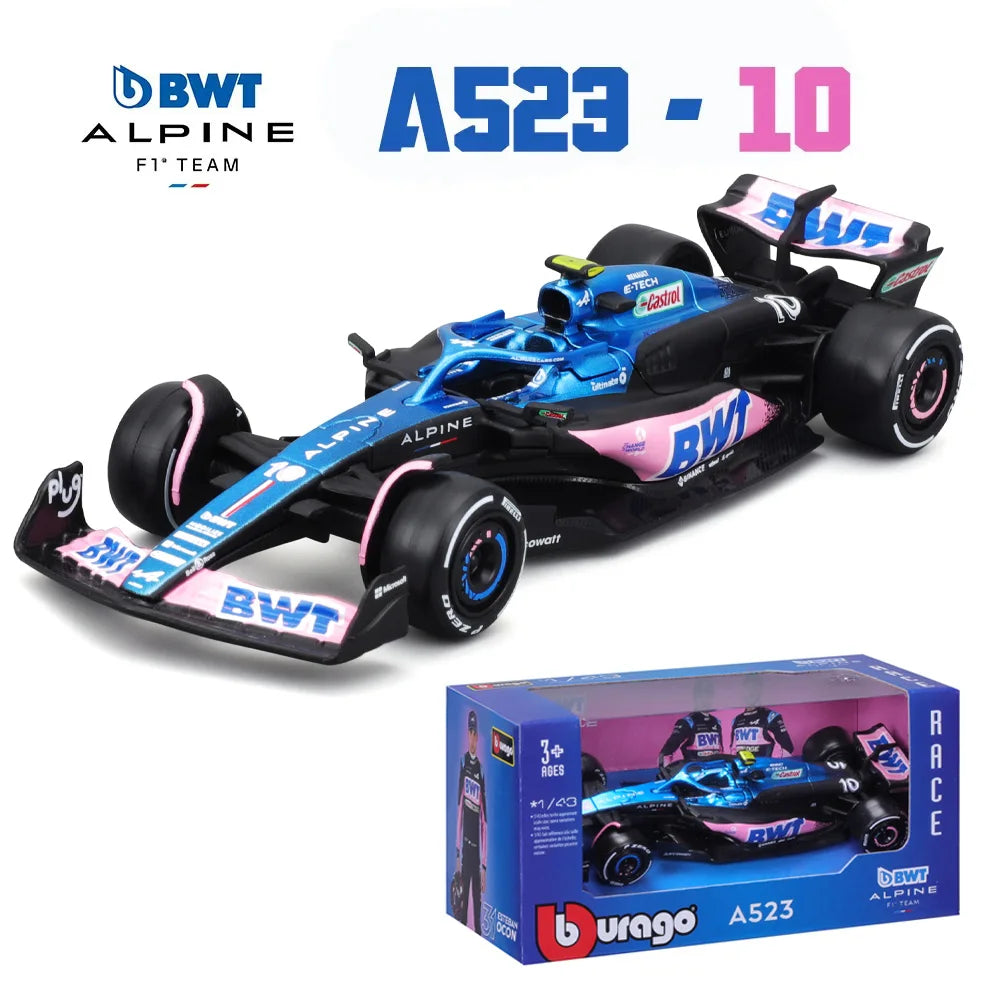 Bburago 1:43 Alpine F1 Team A523 2023 #10 Pierre Gasly #31 Esteban Ocon Alloy Car Die Cast Model Toy Collectible competition