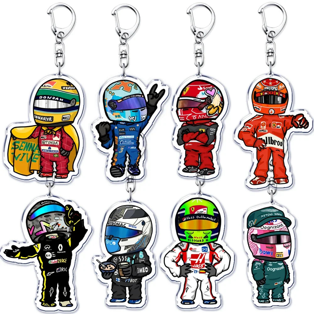 Fast Furious Racing Motorcycle Player Keychains for Accessories Bag Bicycle Helmet Driver Key Chain Keyring Jewelry Fans Gift