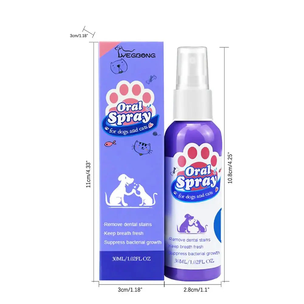30ml Pet Oral Cleanse Spray Dogs Cats Teeth Clean Deodorant Prevent Calculus Remove Kitten Bad Breath Pet Supplies
