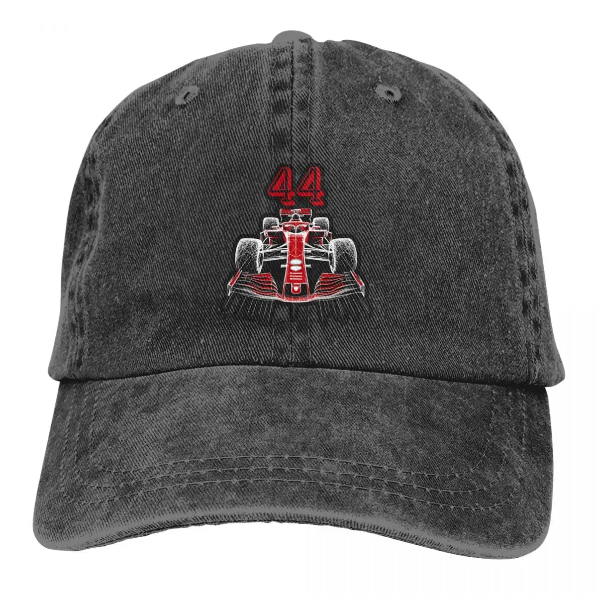 Red 44 Men Pure Color Baseball Hats F1 Sun Visor Caps Peaked Cap