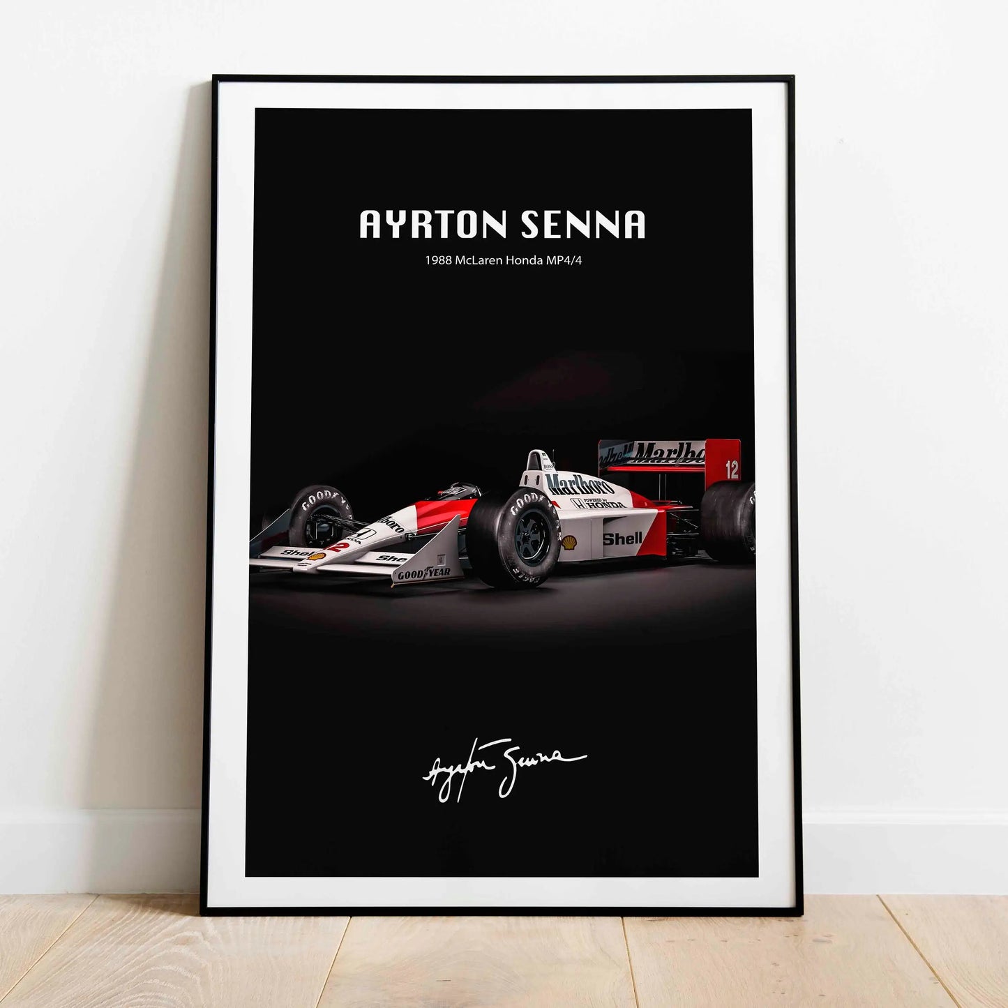 Ayrton Senna Poster Print MP4/8 Canvas Painting Monaco GP Car Wall Art Pictures For Living Room Home Decoration Frameless