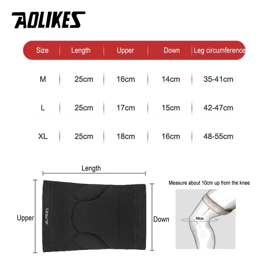 AOLIKES 1 Pair Sports Thickening Knee Pads Volleyball Extreme Sports Kneepad Brace Support Dancing Yoga Elastic Knee Protector