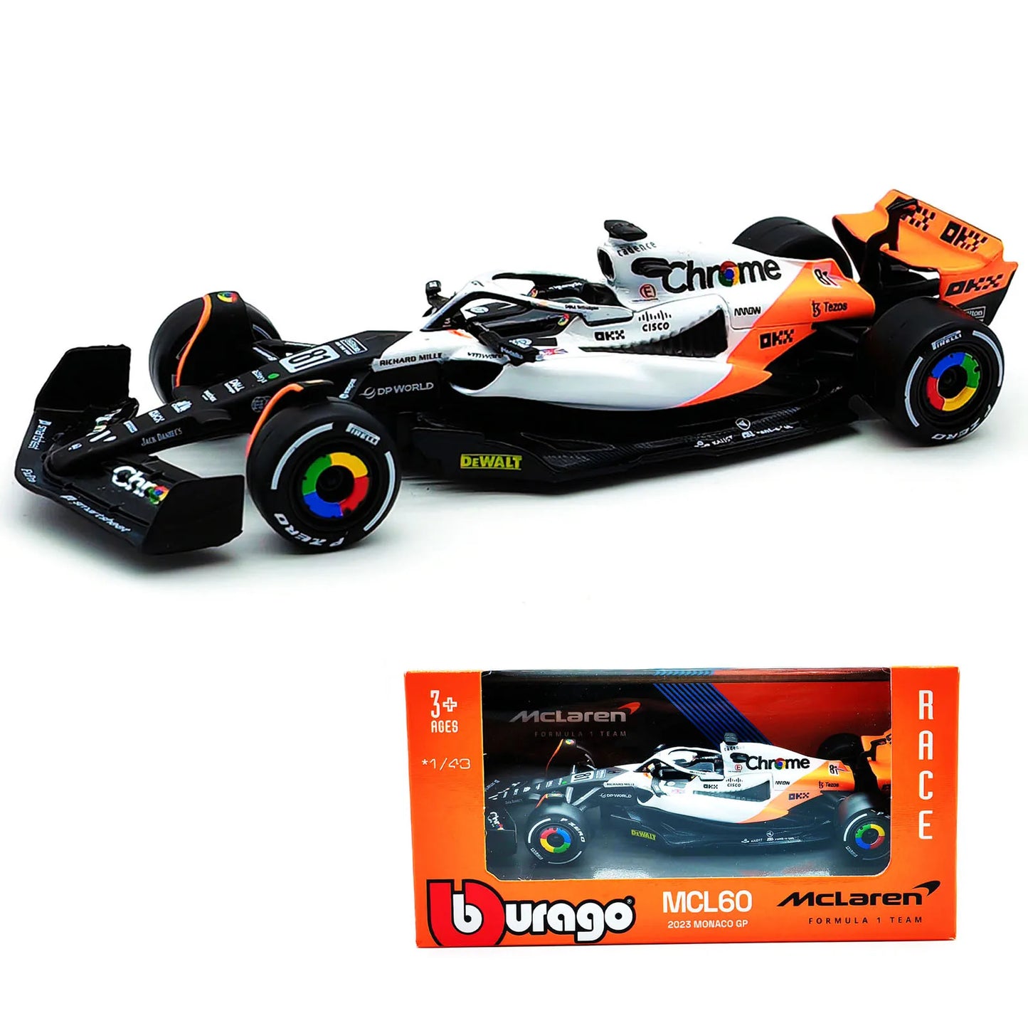 Bburago 1:43 2024 F1 Mercedes-AMG W15 #44 Hamilton Mclaren MCL38 MCL60 Monaco GP #4 Norris #81 Piastri Formula Car Model Gifts