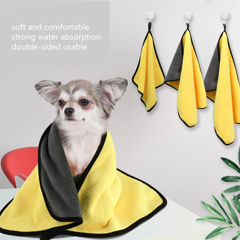 Toalla de baño ultraabsorbente para mascotas, de microfibra, para perros pequeños, medianos y gatos, lavable a máquina.