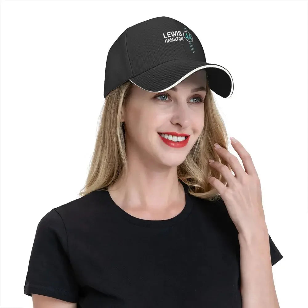 Lewis Hamilton F1 Car Racing Multicolor Hat Peaked Women's Cap Personalized Visor Sunprotection Hats