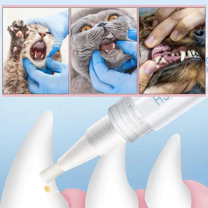 Limpiador dental natural para perros, 5 ml, reparador dental para mascotas, eliminador de sarro y cálculos, bolígrafo de limpieza bucal para perros, blanqueador dental.