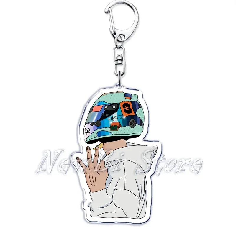 Fast Furious Racing Motorcycle Player Keychains for Accessories Bag Bicycle Helmet Driver Key Chain Keyring Jewelry Fans Gift