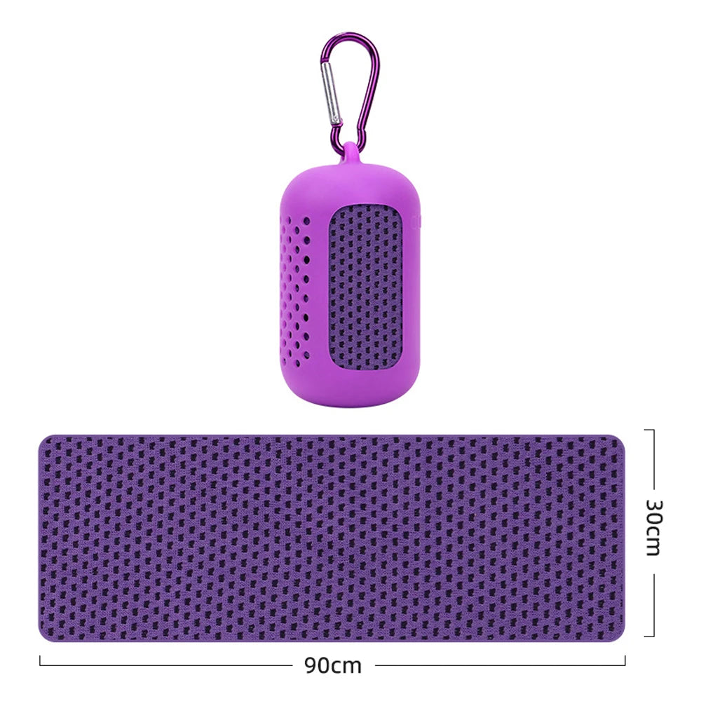 1PCS Circular Silicone Wrapped Cold Towel Cooling Towel Quick Drying Microfiber Towels Beach Accessories Towel Sport Fitness