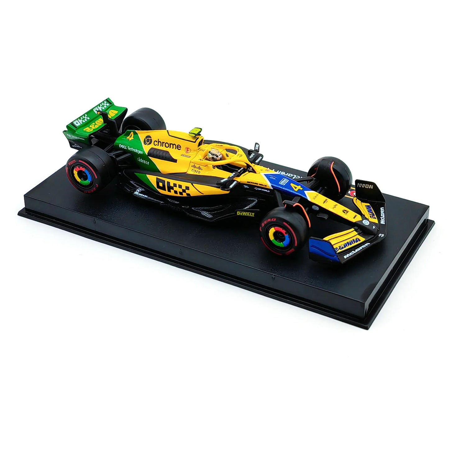 Bburago 1:43 2024 F1 SF24 W15 Mclaren MCL38 Monaco Grand Prix Alloy Car Diecast Model #4 Lando Norris #81 Oscar Piastri