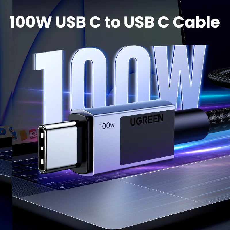 UGREEN USB C a USB Tipo C 100W Carga Rápida Para Macbook iPhone 15 Samsung Galaxy S2 Xiaomi PD Carga Rápida 100W 5A USB C Rápido
