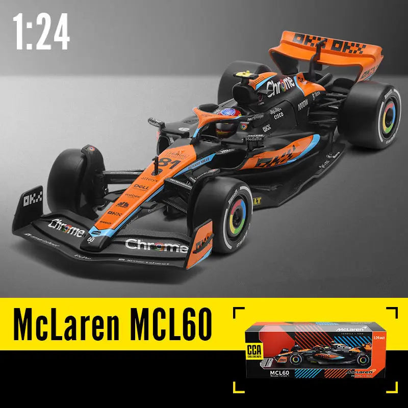 1:24 MCL60 2023 4# Lando Norris P2 British GP Mclaren F1 #81 Oscar Piastri Diecast Race SuperCar Model Competition Vehicles Toys