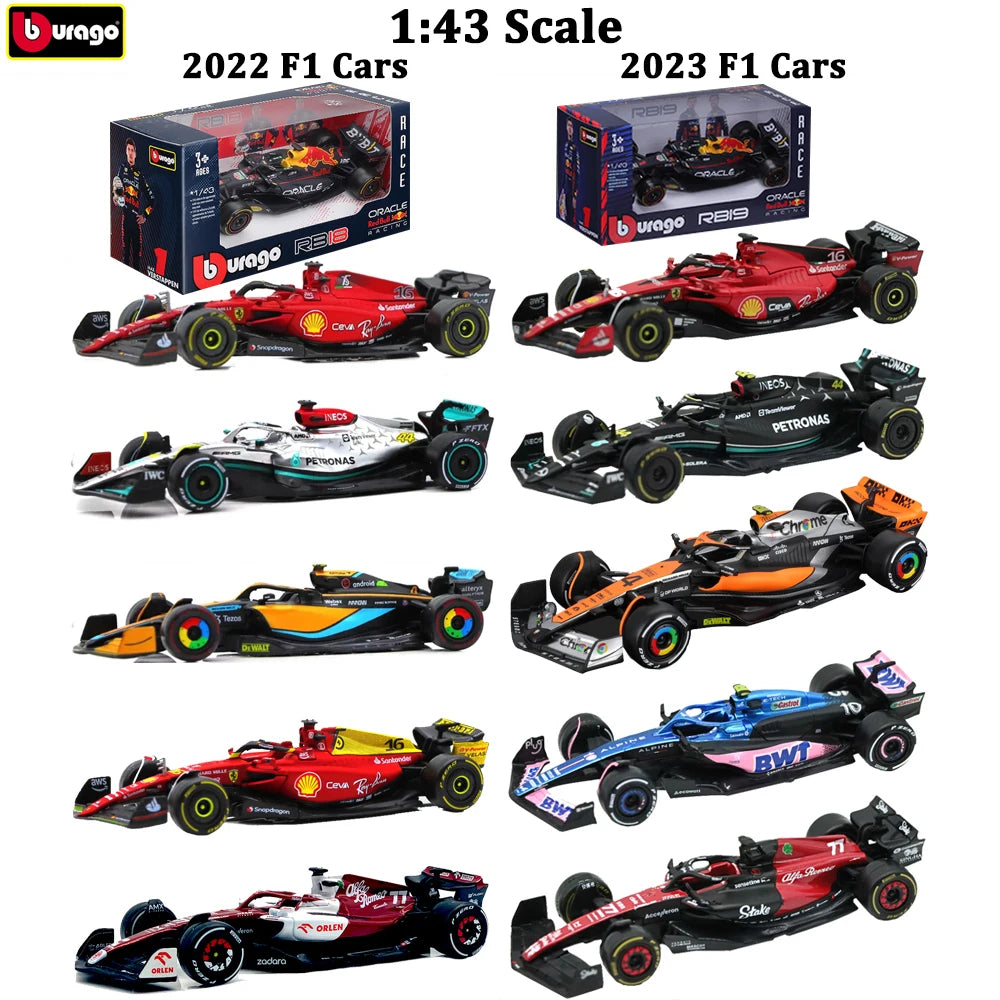 Bburago 1/43 2022 2023 F1 Red Bull RB18 Ferrari F1-75 Mercedes AMG W14 Racing Cars Toys Alloy Vehicle Diecast Cars Model