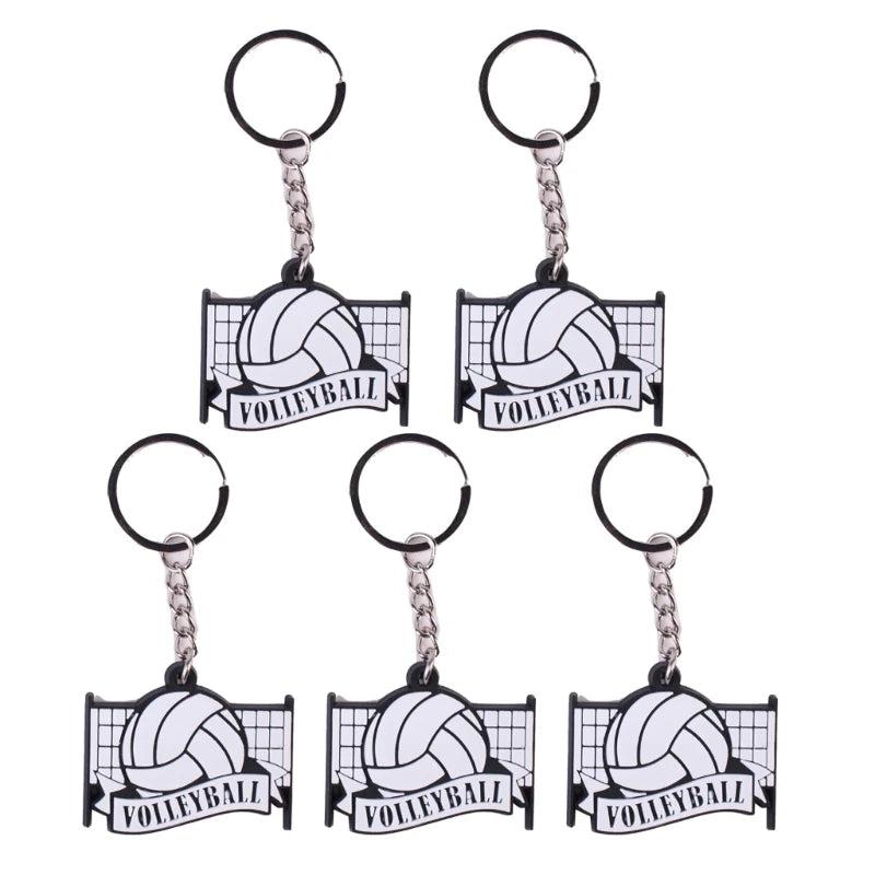 652D 5Pcs/set Volleyball Pendant Ball Keychain Volleyball Bag Ornament Keychain Backpack Keychain Car Key Holder Keychains