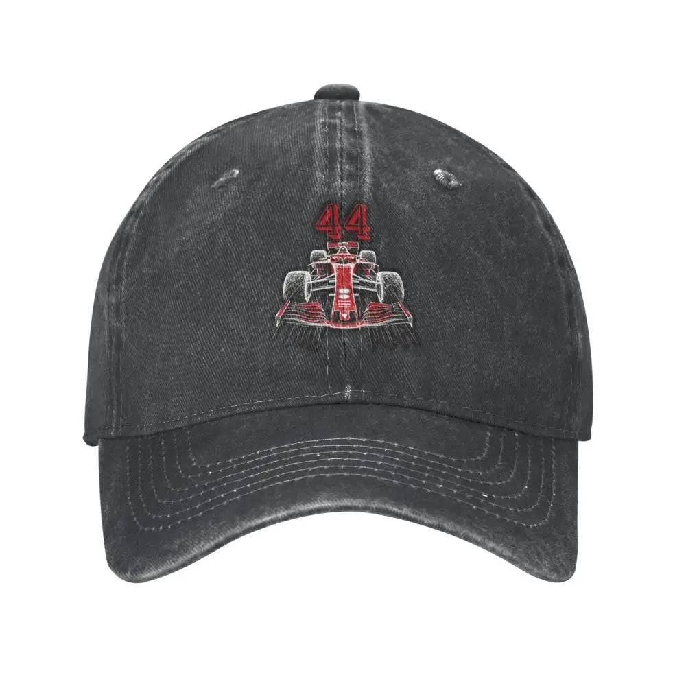 Red 44 Men Pure Color Baseball Hats F1 Sun Visor Caps Peaked Cap