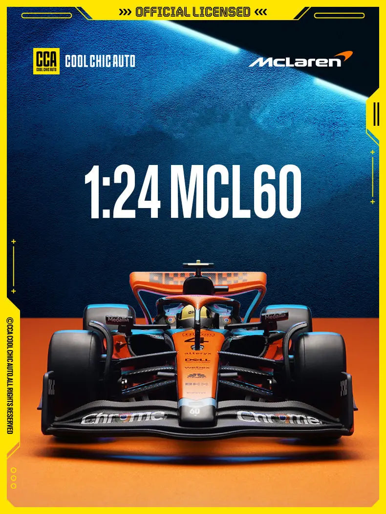 1:24 MCL60 2023 4# Lando Norris P2 British GP Mclaren F1 #81 Oscar Piastri Diecast Race SuperCar Model Competition Vehicles Toys