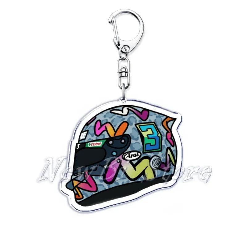 Fast Furious Racing Motorcycle Player Keychains for Accessories Bag Bicycle Helmet Driver Key Chain Keyring Jewelry Fans Gift
