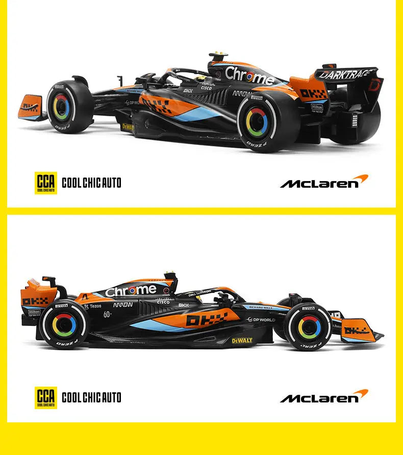 1:24 MCL60 2023 4# Lando Norris P2 British GP Mclaren F1 #81 Oscar Piastri Diecast Race SuperCar Model Competition Vehicles Toys