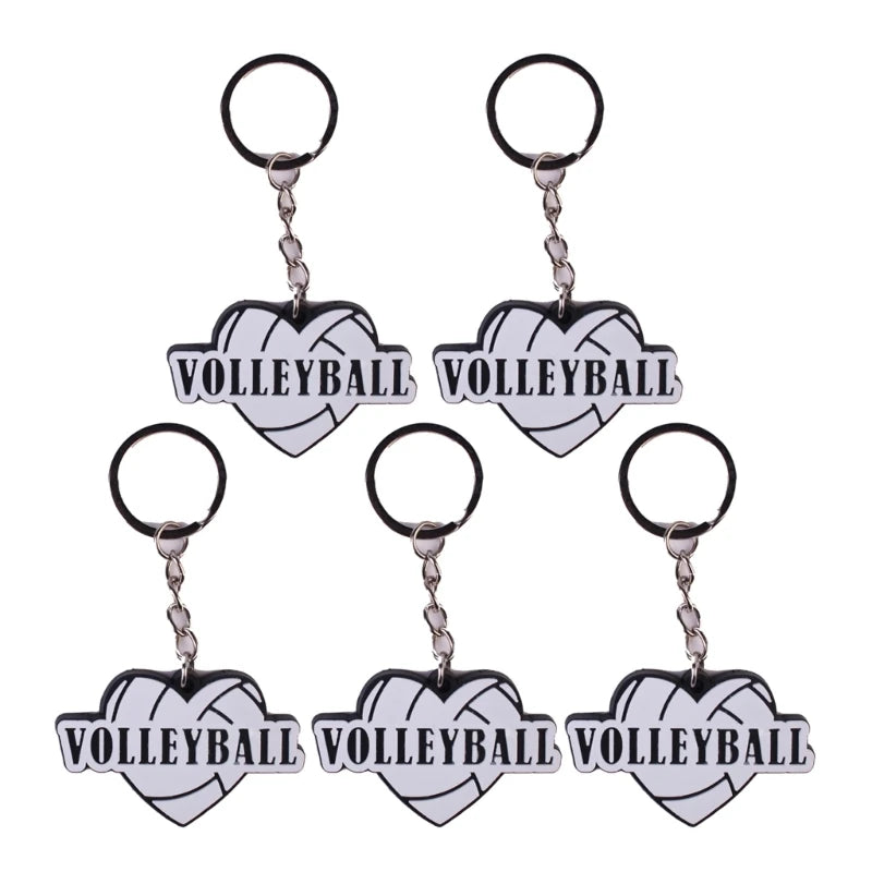 652D 5Pcs/set Volleyball Pendant Ball Keychain Volleyball Bag Ornament Keychain Backpack Keychain Car Key Holder Keychains