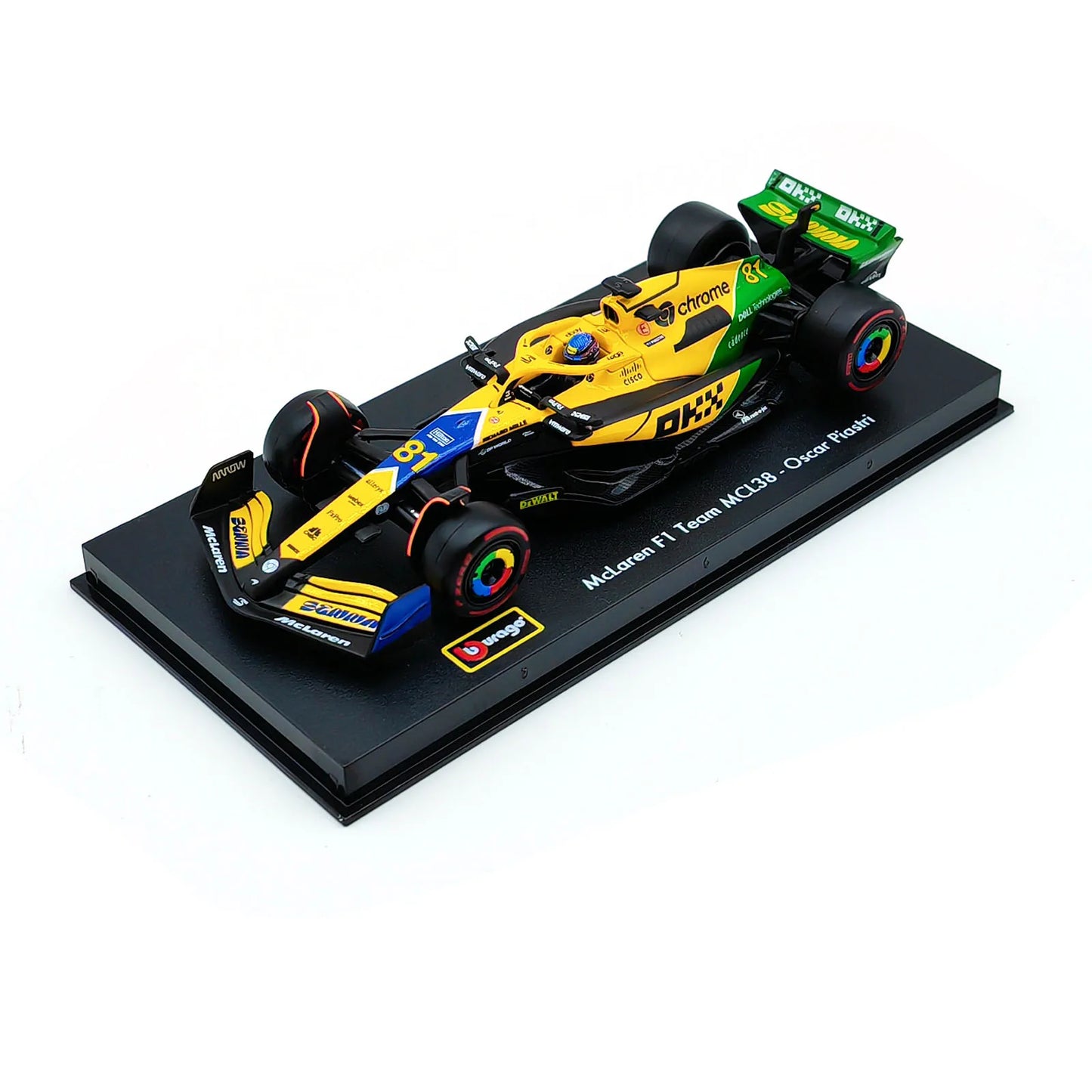 Bburago 1:43 2024 F1 SF24 W15 Mclaren MCL38 Monaco Grand Prix Alloy Car Diecast Model #4 Lando Norris #81 Oscar Piastri