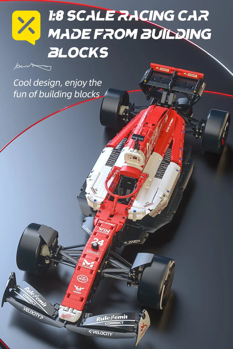 1:8 F1 Race Cars 1770PCS Building Sets MOC Building Blocks Car Cool Collectible Model Car Kits Toy Christmas Festive Gift Giving