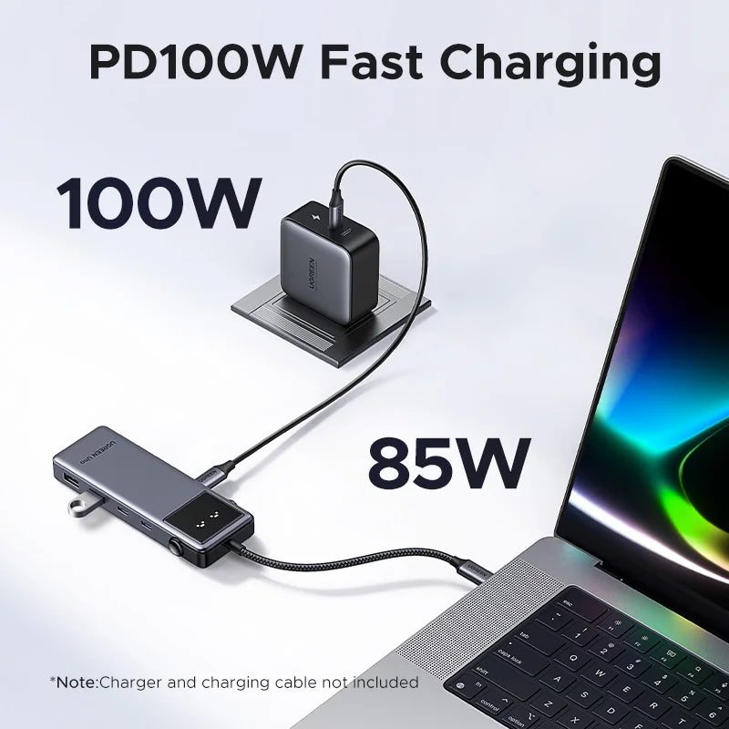 UGREEN Uno USB C HUB 6 en 1 4K60Hz PD100W 10Gbps Adaptador divisor USB3.2 para portátil Macbook Pro Air Estación de acoplamiento expansora USB