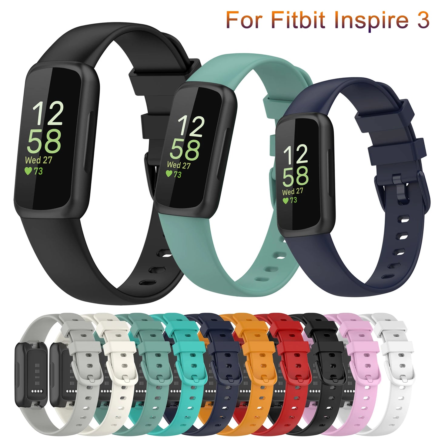 Correa de silicona original para Fitbit Inspire 3, pulsera inteligente con hebilla para Fitbit Inspire 3.