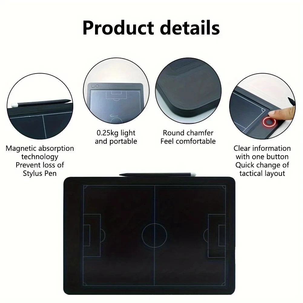 Pizarra electrónica de entrenamiento de fútbol Playmaker LCD, tablero de marcador de estrategia y táctica con pantalla LCD flexible y estilo