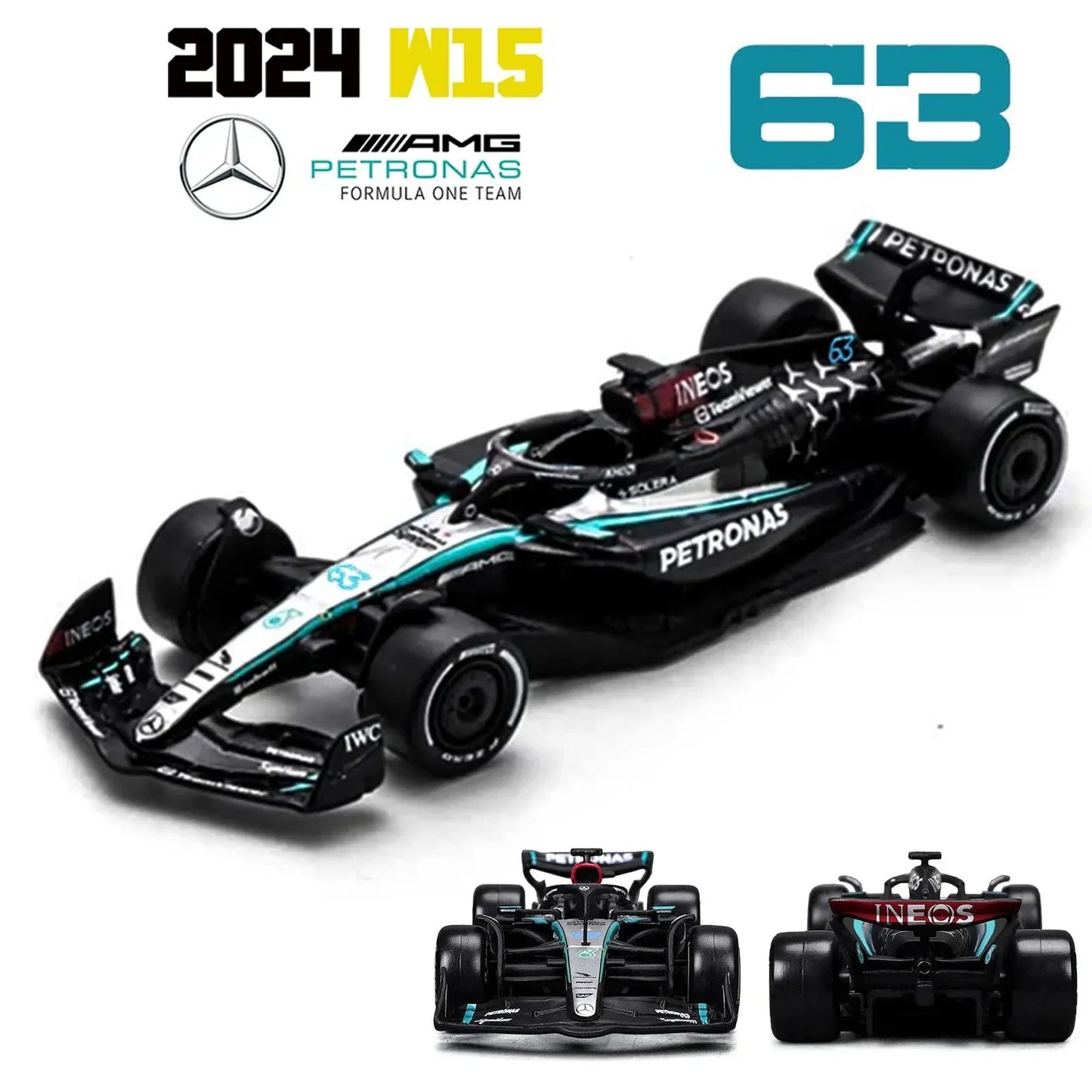 Bburago 1:43 2024 F1 SF24 W15 Mclaren MCL38 Monaco Grand Prix Alloy Car Diecast Model #4 Lando Norris #81 Oscar Piastri