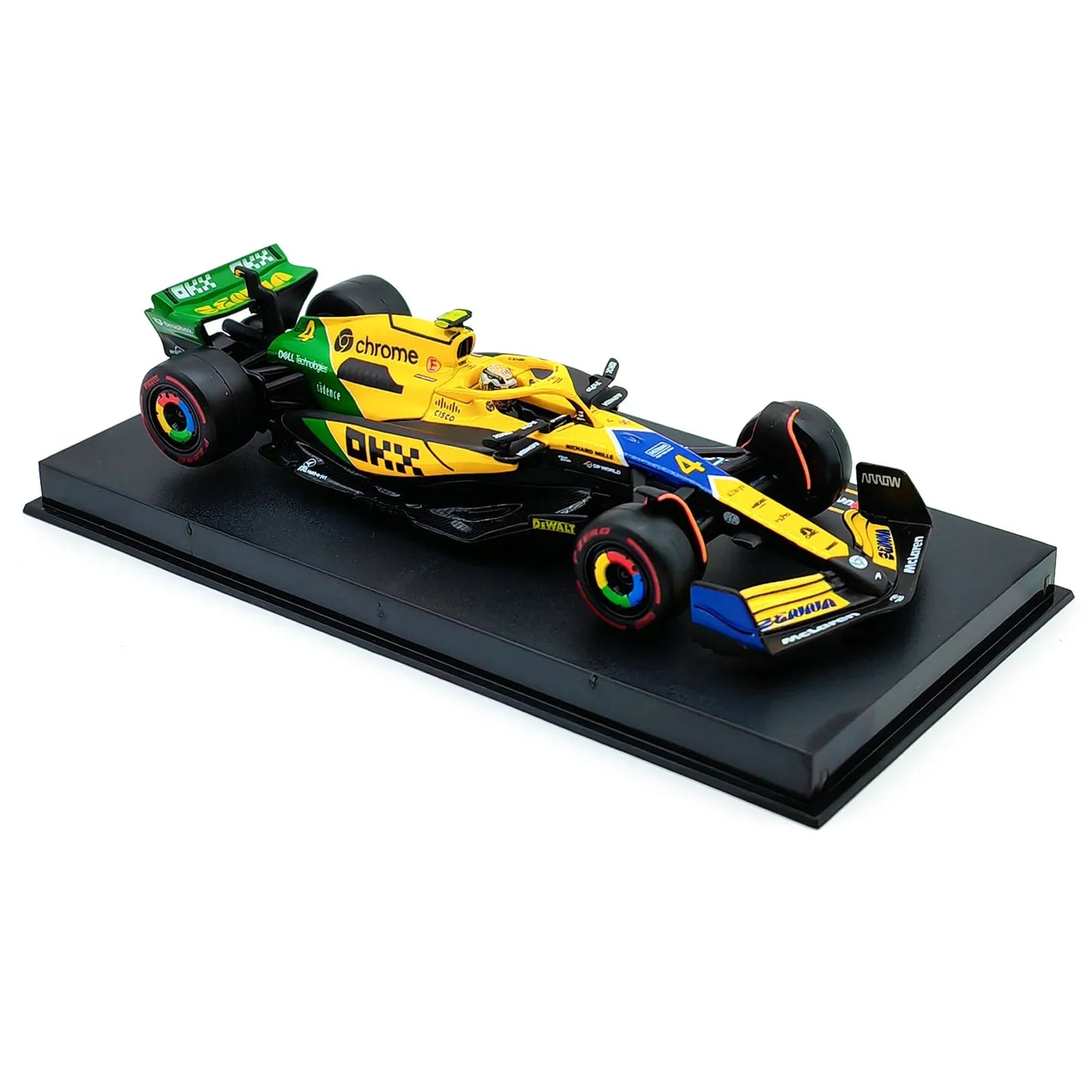 Bburago 1:43 2024 F1 SF24 W15 Mclaren MCL38 Monaco Grand Prix Alloy Car Diecast Model #4 Lando Norris #81 Oscar Piastri