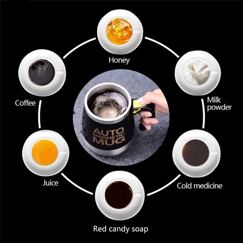 400ML Stainless Steel Automatic Self Stirring Cup Magnetic Coffee Mug Electric Mixing Cup Milk Protein Powder Mixer Blender