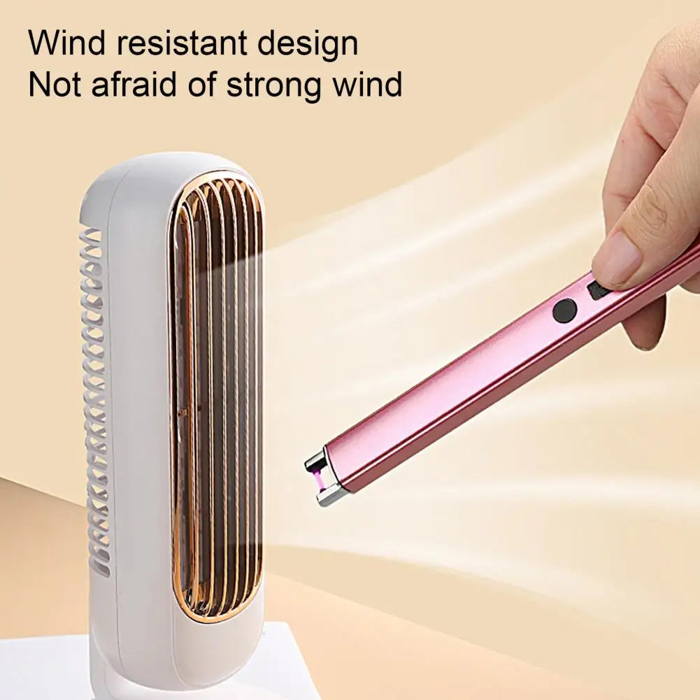 19.3cm Pulse Igniter USB Rechargeable Windproof Long Aluminum Alloy Camping Gas Stove Flameless Electric Igniter Kitchen Supply