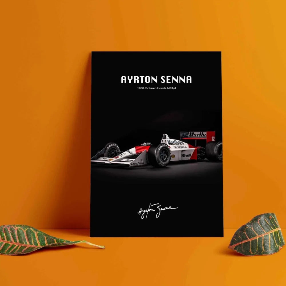 Ayrton Senna Poster Print MP4/8 Canvas Painting Monaco GP Car Wall Art Pictures For Living Room Home Decoration Frameless