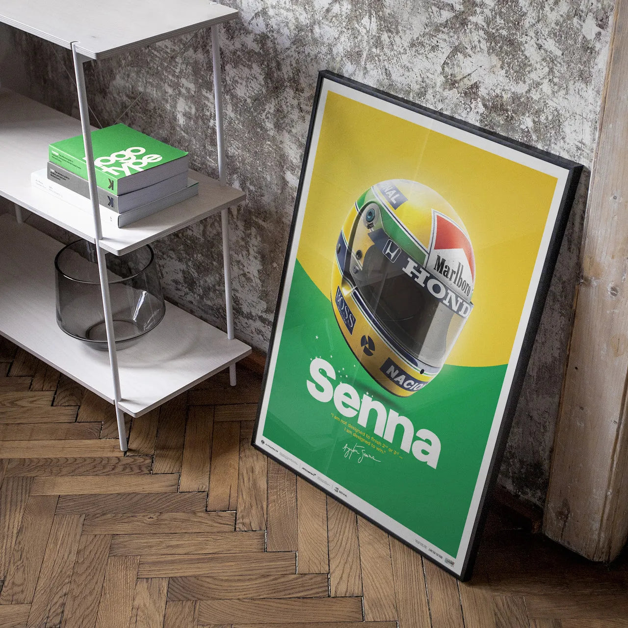 MP4/4 Ayrton Senna Helmet San Marino GP 1988 Poster Canvas Painting Prints Wall Art Pictures For Living Room Home Decoration