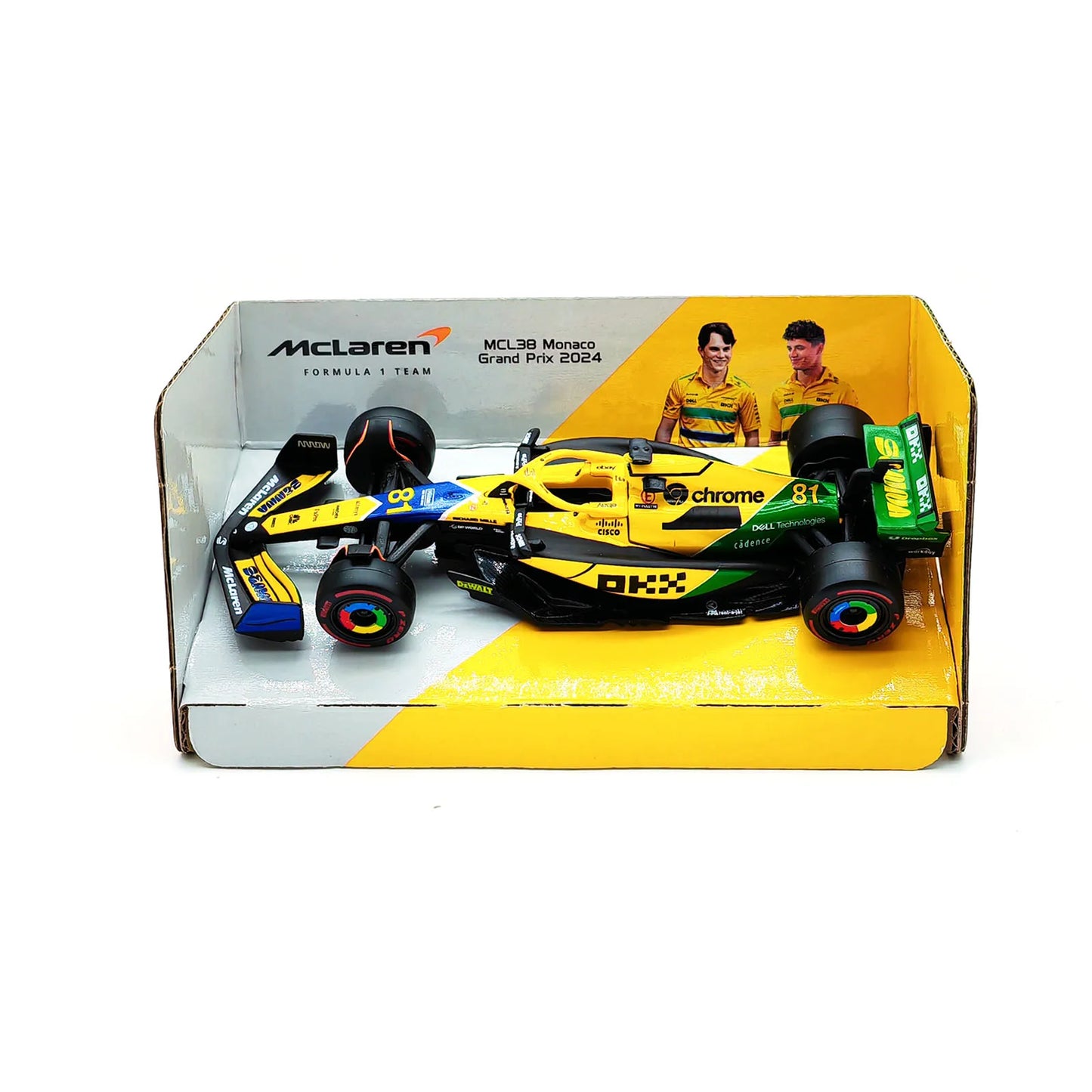 Bburago 1:43 2024 F1 Mclaren Mcl38 Monaco Grand Prix F1 Alloy Miniature Diecast Model #4 #81 Lando Norris F1 Car Toys Gift