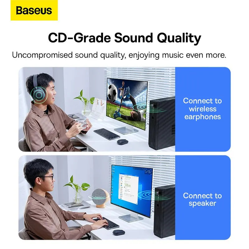 Adaptador USB Bluetooth 5.3 Baseus BA07 para PC, altavoz, ratón inalámbrico, teclado, música, receptor y transmisor de audio Bluetooth.