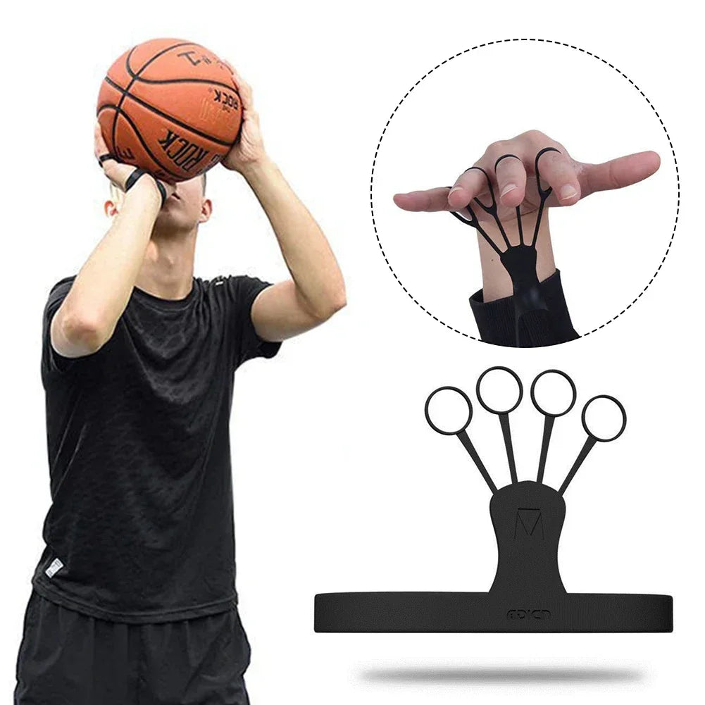 Ayuda de tiro de baloncesto, equipo de entrenamiento de silicona, corrector de lanzamiento de baloncesto, soporte de mano para postura de tiro.