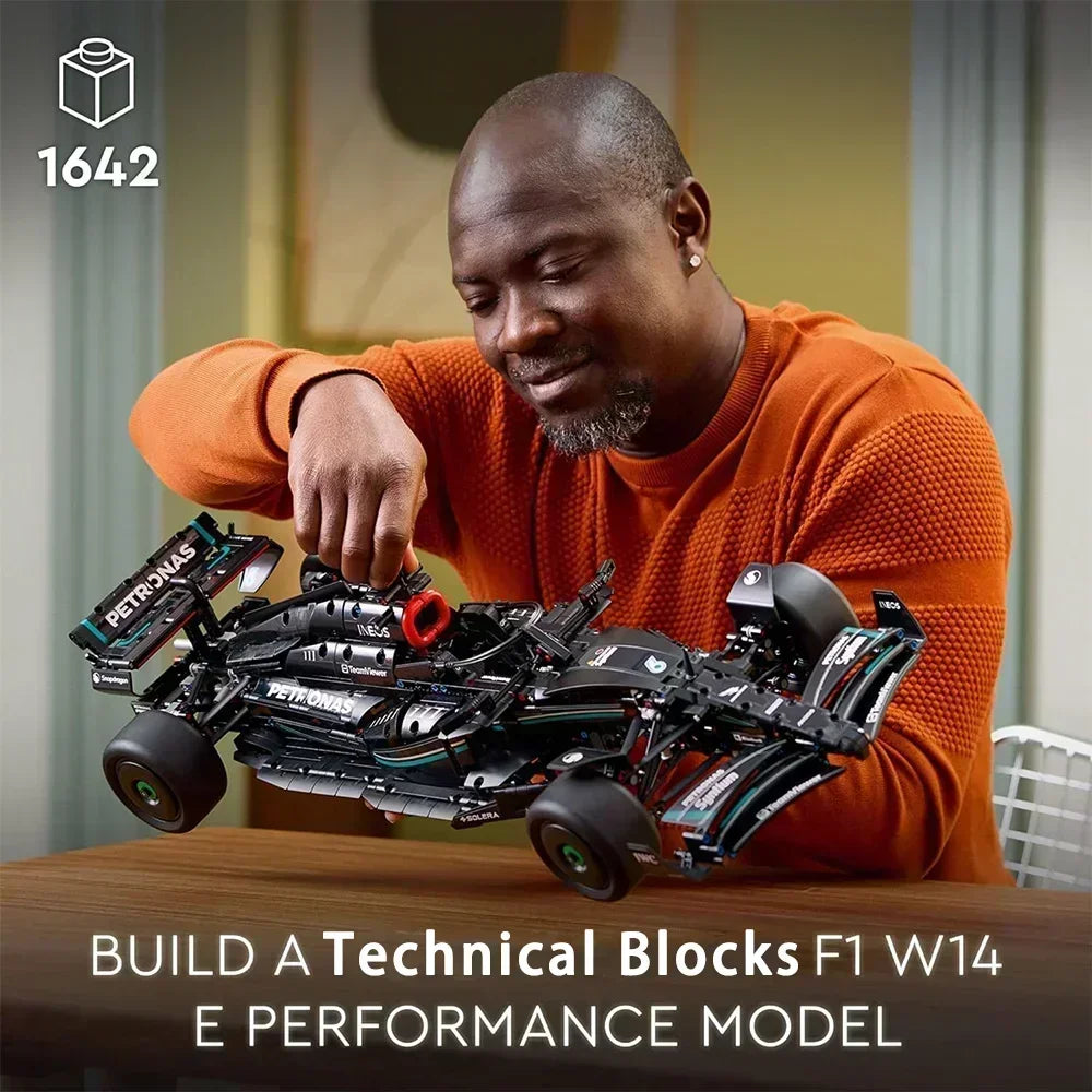 1:8 Scale W14 E F1 Racing Car Model (1642 Pcs) - 42171 Technic Building Blocks Set, Supercar Assembly Toy, Ideal Gift for Adults