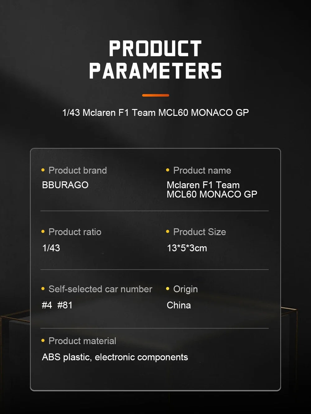 Bburago 1:43 2024 F1 Mercedes-AMG W15 #44 Hamilton Mclaren MCL38 MCL60 Monaco GP #4 Norris #81 Piastri Formula Car Model Gifts