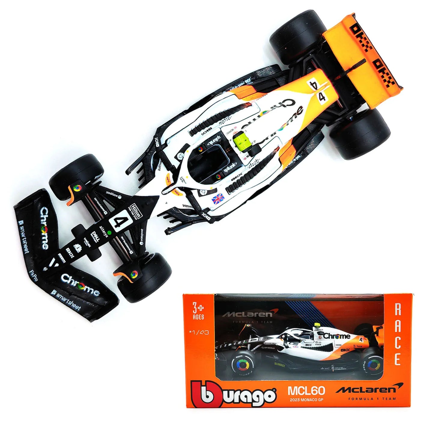 Bburago 1:43 2024 F1 Mercedes-AMG W15 #44 Hamilton Mclaren MCL38 MCL60 Monaco GP #4 Norris #81 Piastri Formula Car Model Gifts
