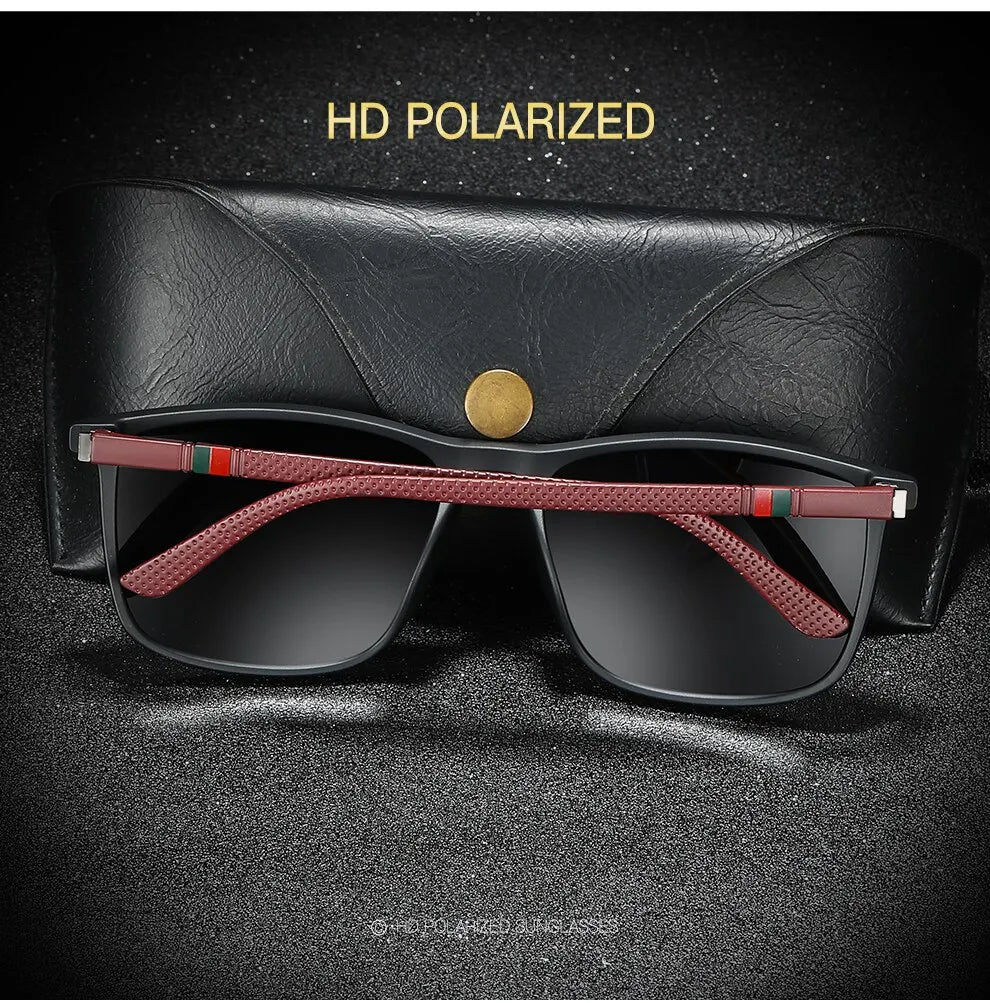 Luxury Vintage Square Polarized Sunglasses Men Women Fashion Travel Driving Fishing Anti-glare Sun Glasses TR90 Eyewear UV400