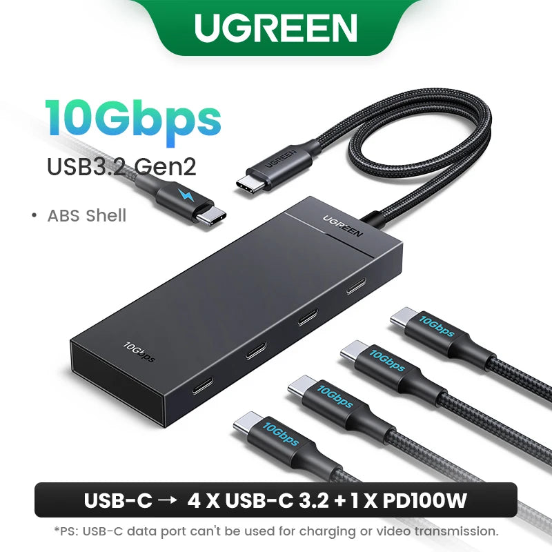 Concentrador USB 3.0 UGREEN de 4 puertos, concentrador USB delgado para ratón y teclado, compatible con MacBook Pro, Air, portátil, PC de escritorio, Xbox, PS5 y divisor.