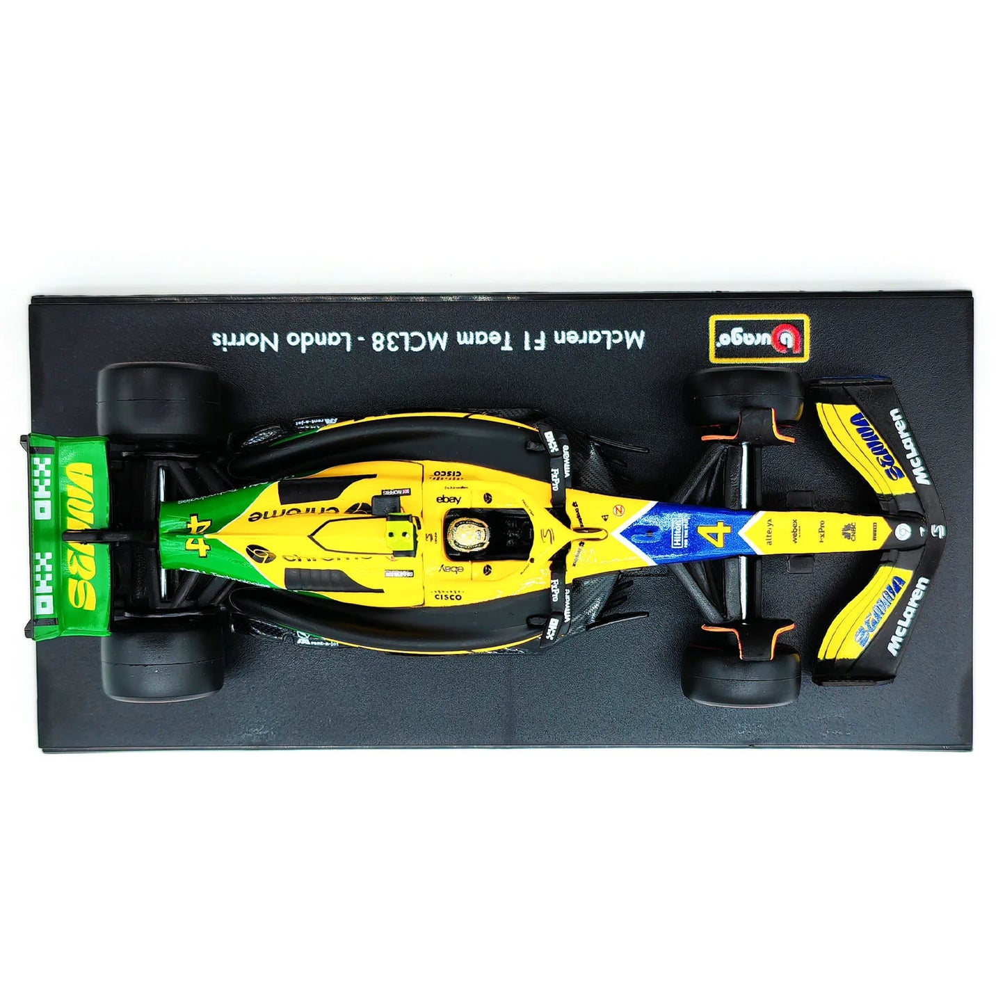 Bburago 1:43 2024 F1 SF24 W15 Mclaren MCL38 Monaco Grand Prix Alloy Car Diecast Model #4 Lando Norris #81 Oscar Piastri