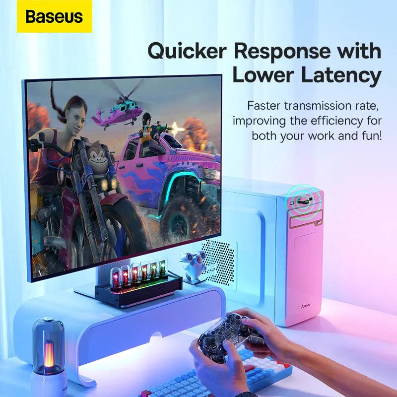Adaptador USB Bluetooth 5.3 Baseus BA07 para PC, altavoz, ratón inalámbrico, teclado, música, receptor y transmisor de audio Bluetooth.