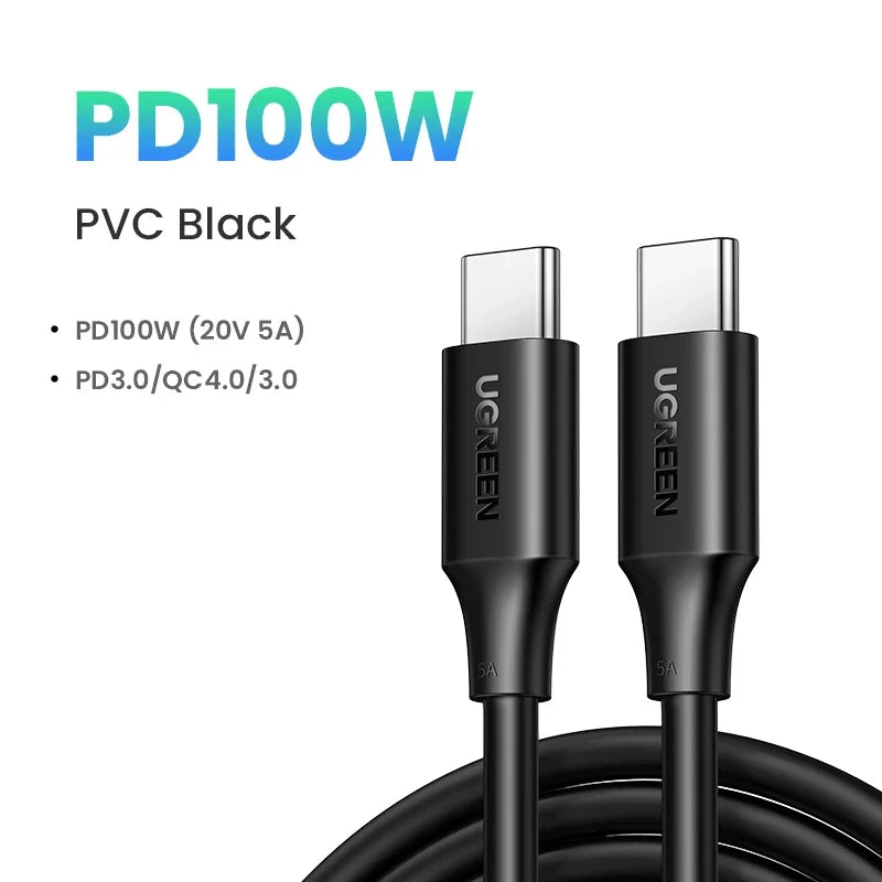 UGREEN USB C a USB Tipo C 100W Carga Rápida Para Macbook iPhone 15 Samsung Galaxy S2 Xiaomi PD Carga Rápida 100W 5A USB C Rápido